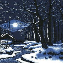 Схема вышивки «зимняя ночь»