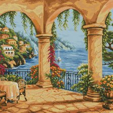 Схема вышивки «вид на море»