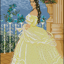 Схема вышивки «дама в белом»