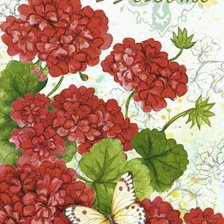 Схема вышивки «Герань и бабочки»