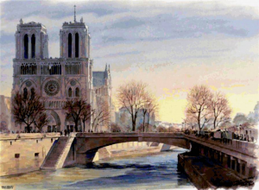 Собор Парижской Богоматери - улица, город, собор, нотр дам, пейзаж, европа, париж - предпросмотр