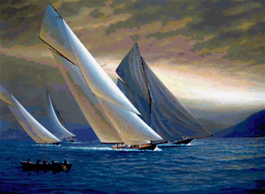 Парусники - парусник, корабль, море, пейзаж - предпросмотр