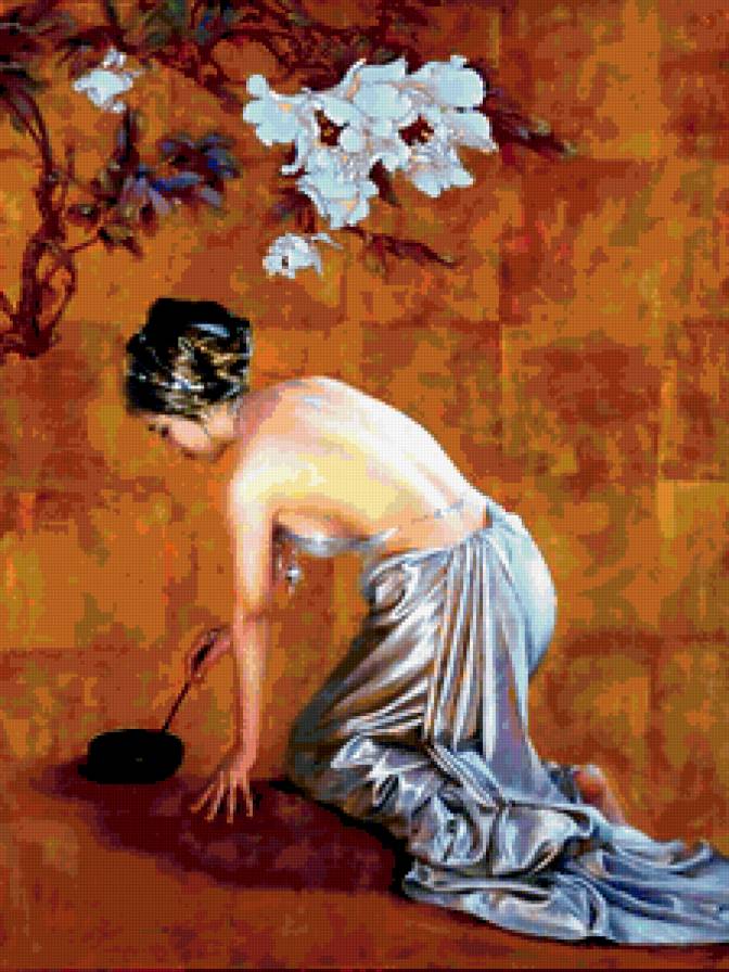 Китайская художница - восток, китаянка, китай, женщина, художница, девушка - предпросмотр