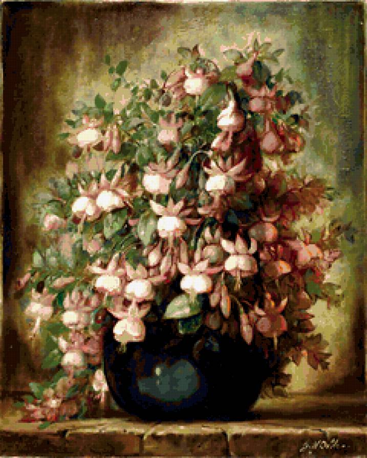 фуксия - натюрморт, цветы, живопись, фуксия - предпросмотр