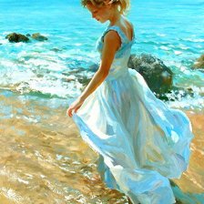 Схема вышивки «Девушка на море»