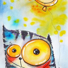 Схема вышивки «Котик с Шариком»