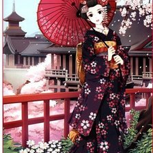 Схема вышивки «Японка»