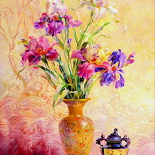 Схема вышивки «ирисы»