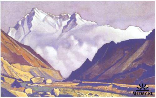 №401792 - пейзаж, природа, горы, живопись - оригинал