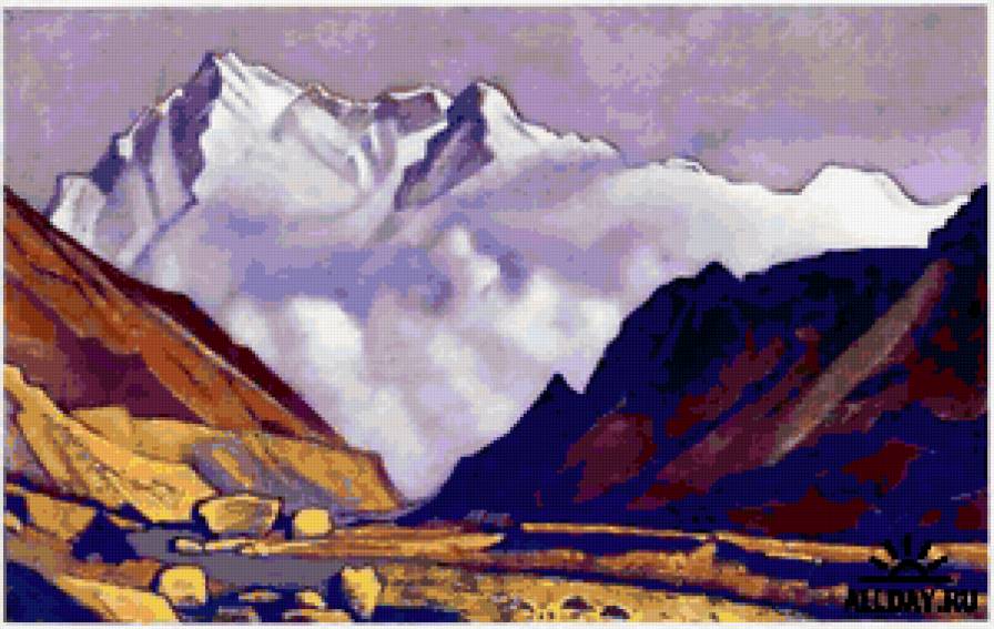 №401792 - живопись, пейзаж, природа, горы - предпросмотр