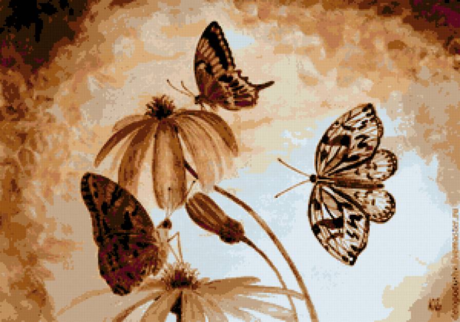 ЦВЕТЫ И БАБОЧКИ - бабочки - предпросмотр