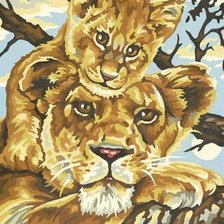 Схема вышивки «лев и малыш»