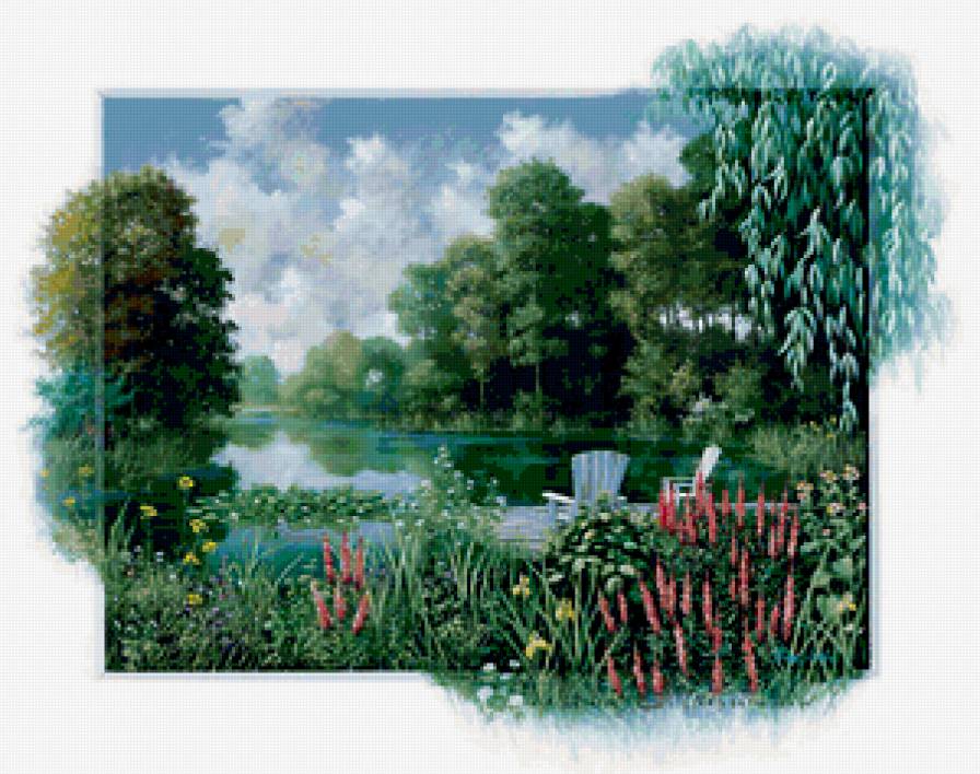 летний пейзаж - вода, лето, природа - предпросмотр