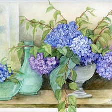 Схема вышивки «гортензия в вазе»