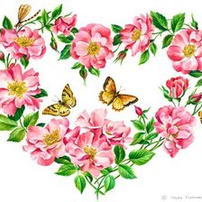 Схема вышивки «Цветочное сердечко»