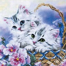 Схема вышивки «котята»