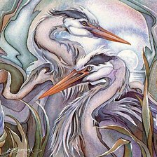 Схема вышивки «цапли»