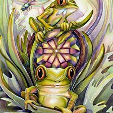 Схема вышивки «лягушки»