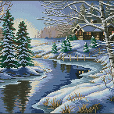 Схема вышивки «зима»