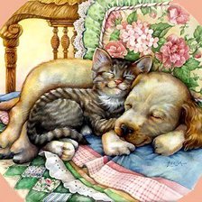 Схема вышивки «Два друга»