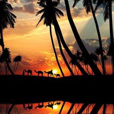 Схема вышивки «закат в пустыне»