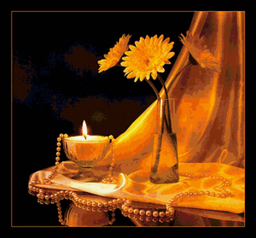 №402873 - натюрморт, цветы, бусы, _irina_, свечи - предпросмотр