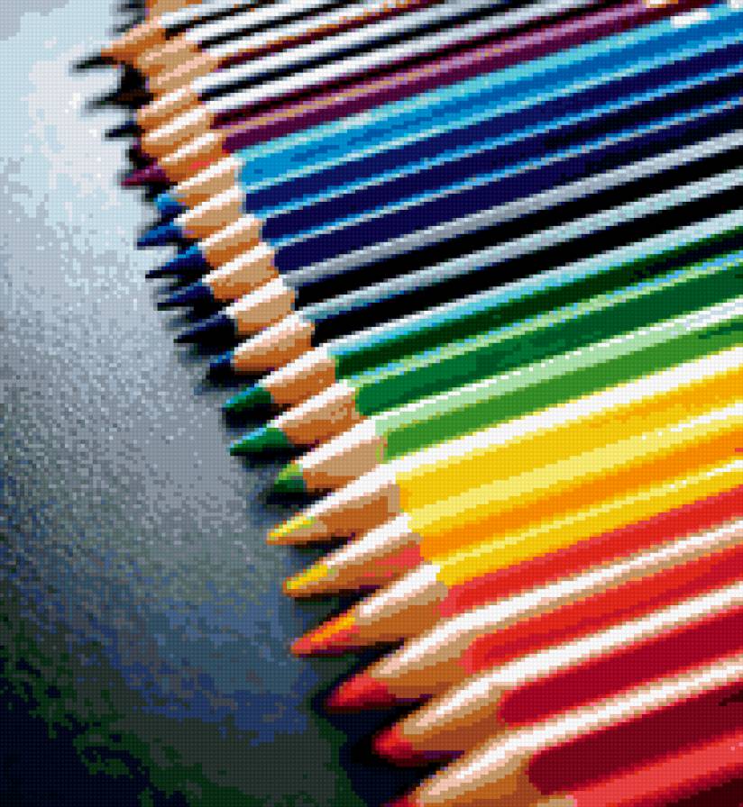 радуга цветов - карандаши, цветы, радуга - предпросмотр