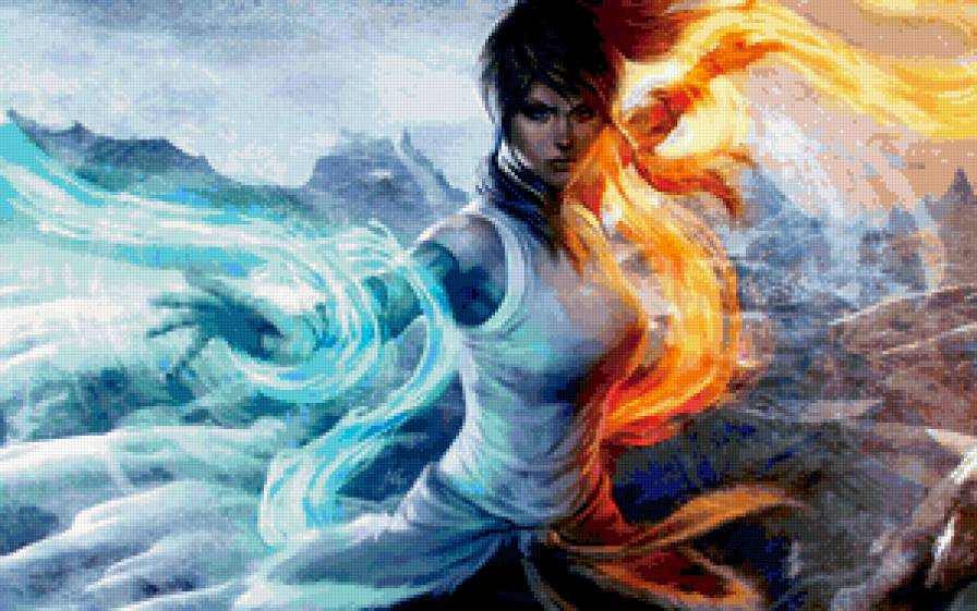 корра - маг, магия, пламя, аватар, фэнтези - предпросмотр