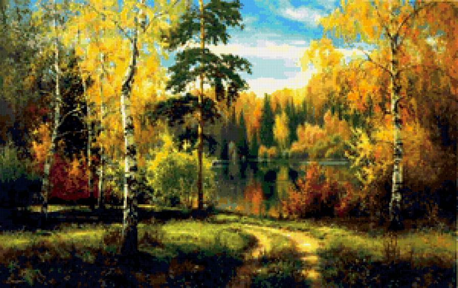 №403372 - природа, пейзаж, деревья, живопись - предпросмотр