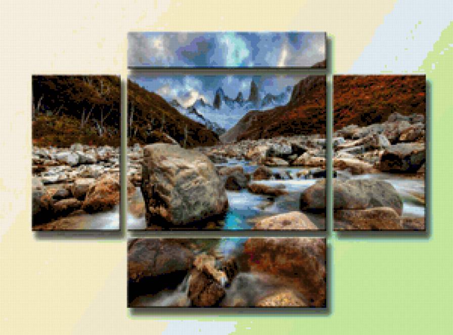 Горный ручей - горы, природа - предпросмотр