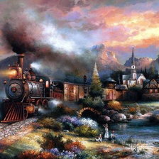 Схема вышивки «Паровоз»