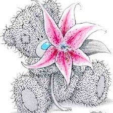 тедди с цветком