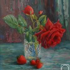 Схема вышивки «роза в бокале»