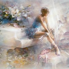 Схема вышивки «девушка, балерина»