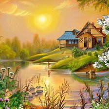 Схема вышивки «пейзаж»