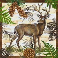 Схема вышивки «Подушка с Оленем»