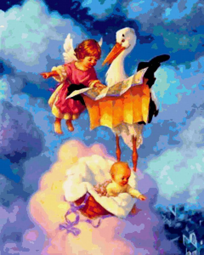 №404207 - фэнтези, дети, цветы, картины, живопись, красота женщины, девушка - предпросмотр