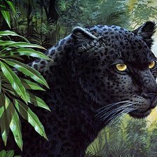 Схема вышивки «Черная пантера»