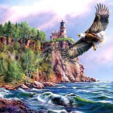Схема вышивки «Орел над морем»