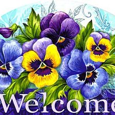 Схема вышивки «Анютки для прихожей»