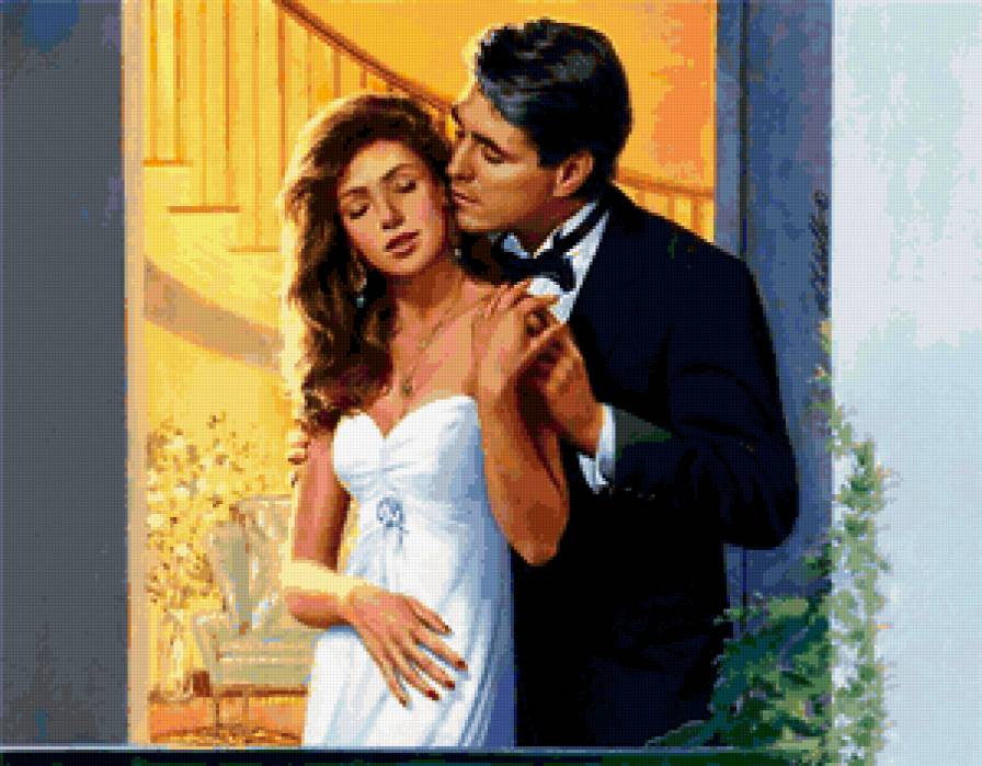 №404614 - живопись, люди, пара, мужчина, девушка - предпросмотр