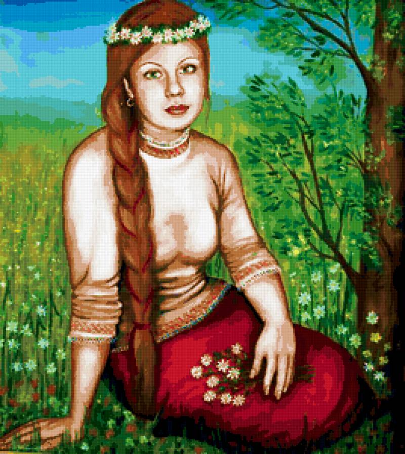 девушка летом - природа, девушка, цветы - предпросмотр