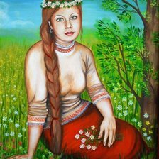 Схема вышивки «девушка летом»