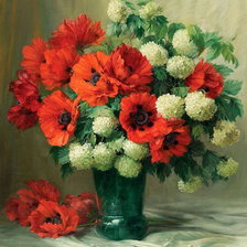 Схема вышивки «Букет с маками»