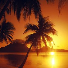 Схема вышивки «закат на пляже»