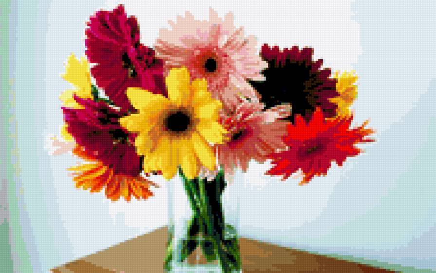 герберы в вазе - цветы, ваза, герберы - предпросмотр