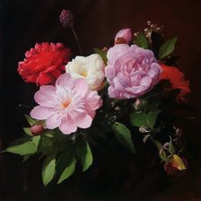 Схема вышивки «пионы»