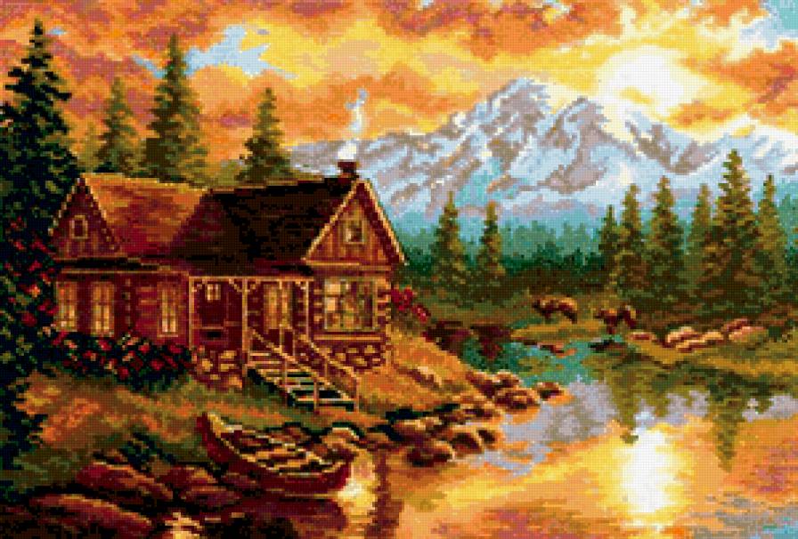 вечер в горах - предпросмотр