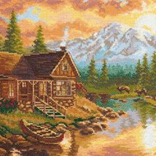 Схема вышивки «вечер в горах»