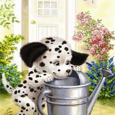 Схема вышивки «забавные собачки»